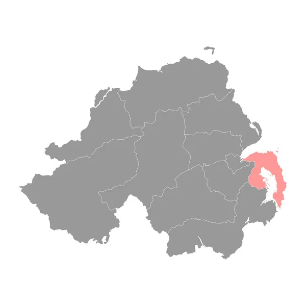北アイルランドの行政区であるアード アンド ノースダウンの地図 ベクターイラスト — ストックベクタ