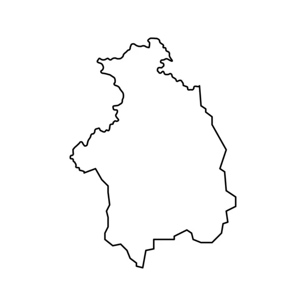 Mapa Okresu Mitrovica Okrsky Kosova Vektorová Ilustrace — Stockový vektor