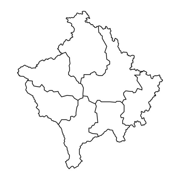 Mapa Kosovo Com Distritos Ilustração Vetorial —  Vetores de Stock