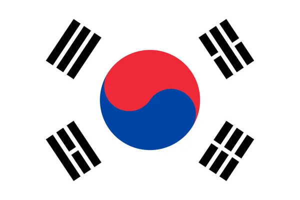 Bandera Corea Del Sur Colores Oficiales Proporción Ilustración Vectorial — Archivo Imágenes Vectoriales