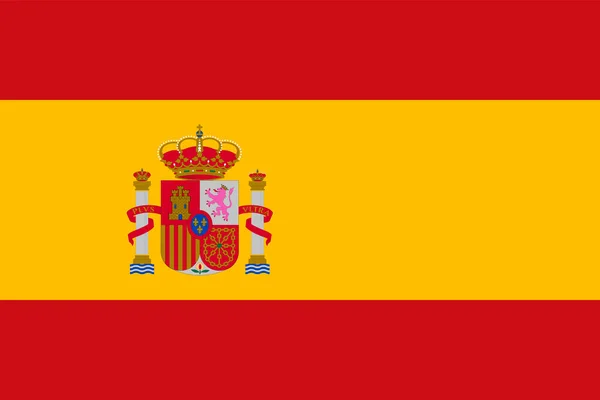 Bandera España Colores Oficiales Proporción Ilustración Vectorial — Vector de stock