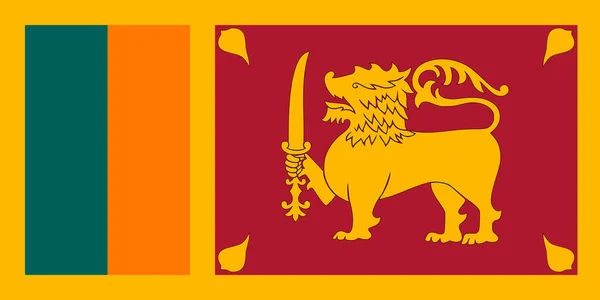 斯里兰卡国旗 官方颜色和比例 矢量说明 — 图库矢量图片