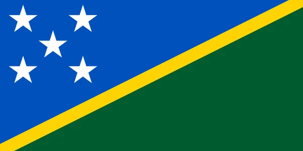 Bandeira Das Ilhas Salomão Cores Oficiais Proporção Ilustração Vetorial — Vetor de Stock