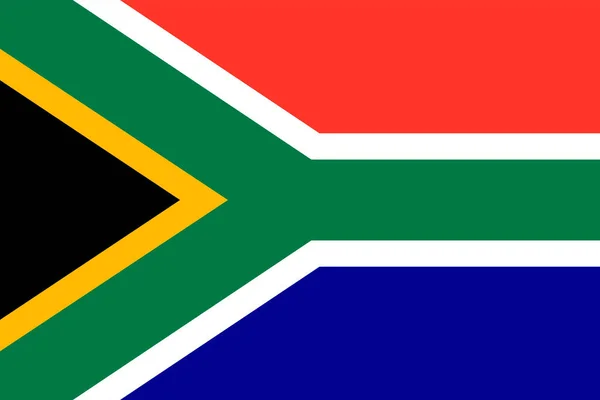Bandera Sudáfrica Colores Oficiales Proporción Ilustración Vectorial — Archivo Imágenes Vectoriales