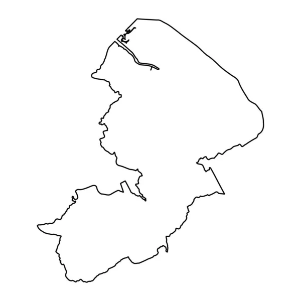 Alyn Deeside Bölgesi Haritası Galler Bölgesi Vektör Illüstrasyonu — Stok Vektör