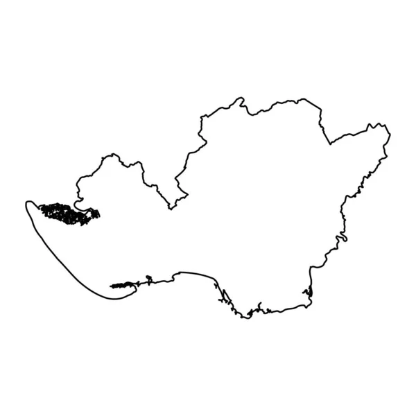 Mapa Powiatu Llanelli Dzielnica Walii Ilustracja Wektora — Wektor stockowy