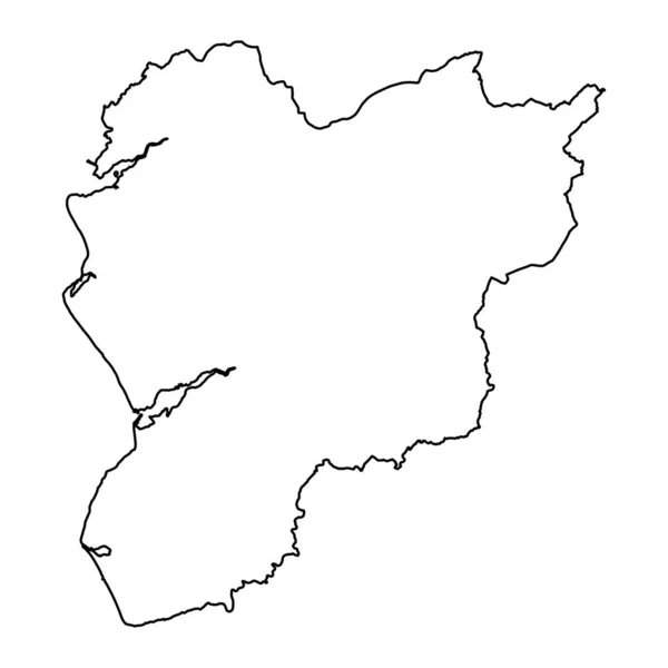 Carte Meirionnydd District Pays Galles Illustration Vectorielle — Image vectorielle