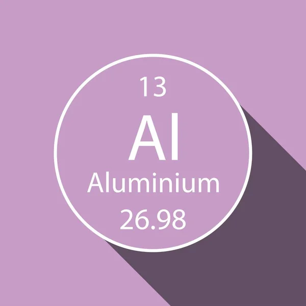 Aluminiumsymbol Med Lång Skuggdesign Kemisk Del Det Periodiska Systemet Vektorillustration — Stock vektor