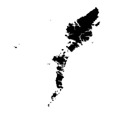 Dış Hebrides haritası, İskoçya konsey alanı. Vektör illüstrasyonu.