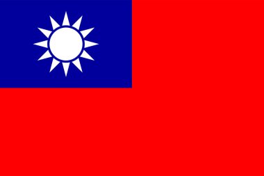 Taiwan flag, official colors and proportion. Vector illustration.