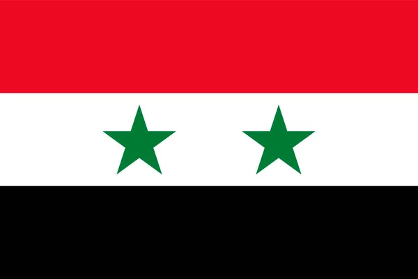 Σημαία Συρίας Επίσημα Χρώματα Και Αναλογίες Εικονογράφηση Διανύσματος — Διανυσματικό Αρχείο