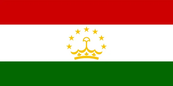 Tádžická Vlajka Oficiální Barvy Proporce Vektorová Ilustrace — Stockový vektor