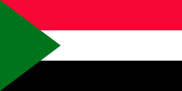 Sudan Flag Official Colors Proportion Vector Illustration — 스톡 벡터