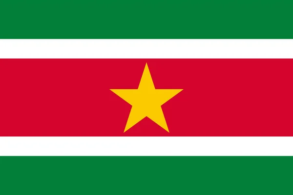 Surinam Flagga Officiella Färger Och Proportioner Vektorillustration — Stock vektor