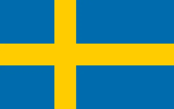 Sweden Flag Official Colors Proportion Vector Illustration — Stockový vektor