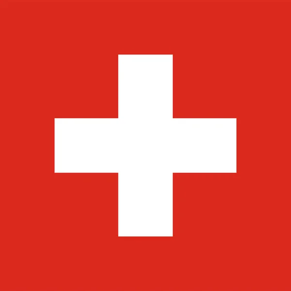Switzerland Flag Official Colors Proportion Vector Illustration — Archivo Imágenes Vectoriales