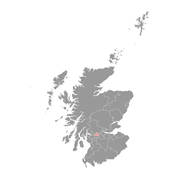 East Dunbartonshire Mapa Área Del Consejo Escocia Ilustración Vectorial — Vector de stock