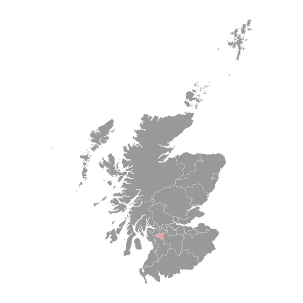 Mapa East Renfrewshire Área Conselho Escócia Ilustração Vetorial —  Vetores de Stock