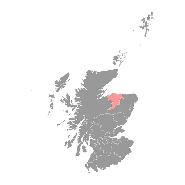 Moray Haritası Skoçya Konsey Alanı Vektör Illüstrasyonu — Stok Vektör