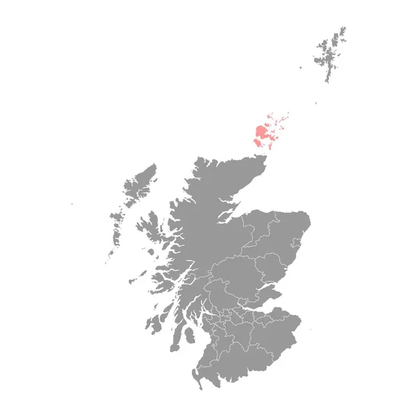 Mappa Delle Orcadi Zona Comunale Della Scozia Illustrazione Vettoriale — Vettoriale Stock