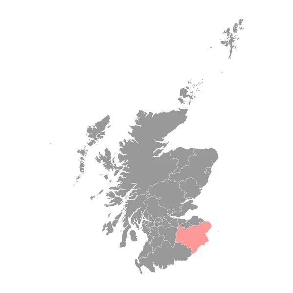 Scottish Borders Map Área Del Consejo Escocia Ilustración Vectorial — Vector de stock