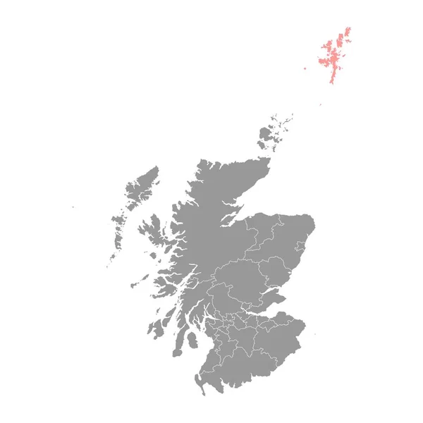 Shetland Adaları Haritası Skoçya Konsey Alanı Vektör Illüstrasyonu — Stok Vektör