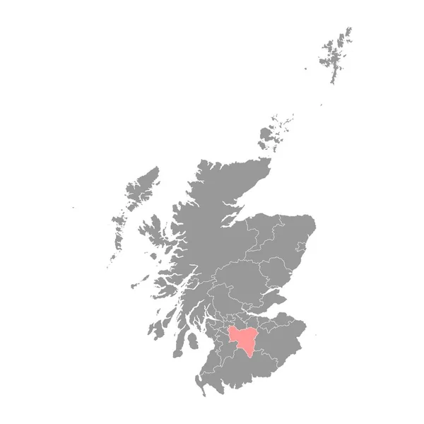 Mapa South Lanarkshire Área Del Consejo Escocia Ilustración Vectorial — Archivo Imágenes Vectoriales