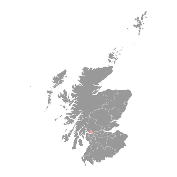 Mapa West Dunbartonshire Área Conselho Escócia Ilustração Vetorial —  Vetores de Stock