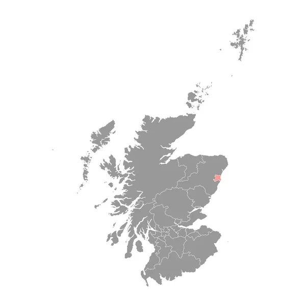 Aberdeen Mapa Área Del Consejo Escocia Ilustración Vectorial — Archivo Imágenes Vectoriales