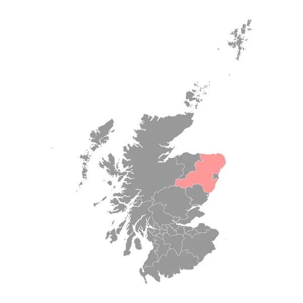 Χάρτης Aberdeenshire Περιοχή Του Συμβουλίου Της Σκωτίας Εικονογράφηση Διανύσματος — Διανυσματικό Αρχείο
