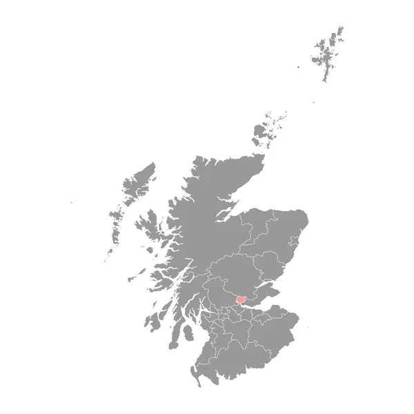 Clackmannanshire Mapa Área Del Consejo Escocia Ilustración Vectorial — Archivo Imágenes Vectoriales