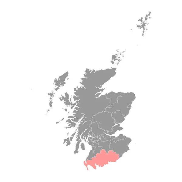Χάρτης Ντάμφρις Και Γκάλογουεϊ Περιοχή Του Συμβουλίου Της Σκωτίας Εικονογράφηση — Διανυσματικό Αρχείο