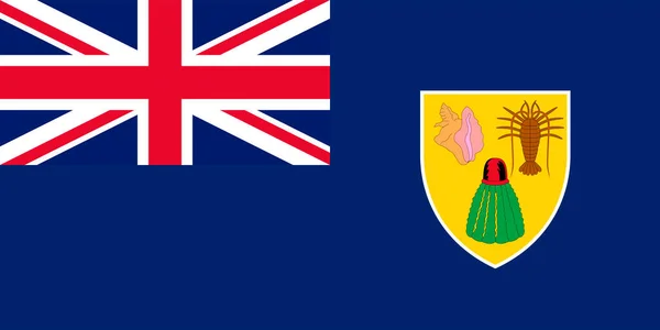 Flagge Der Turks Und Caicosinseln Offizielle Farben Und Proportionen Vektorillustration — Stockvektor