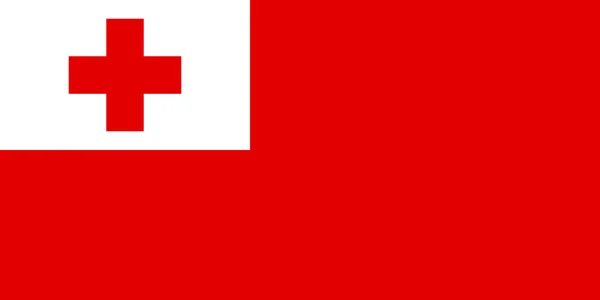 Tonga Flag Official Colors Proportion Vector Illustration — Archivo Imágenes Vectoriales