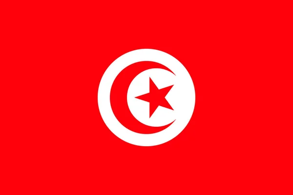 Tunisia Flag Official Colors Proportion Vector Illustration — Image vectorielle