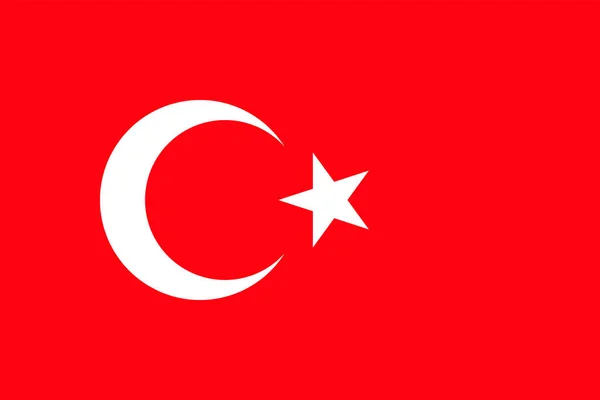 Turkey Flag Official Colors Proportion Vector Illustration — Stockvector