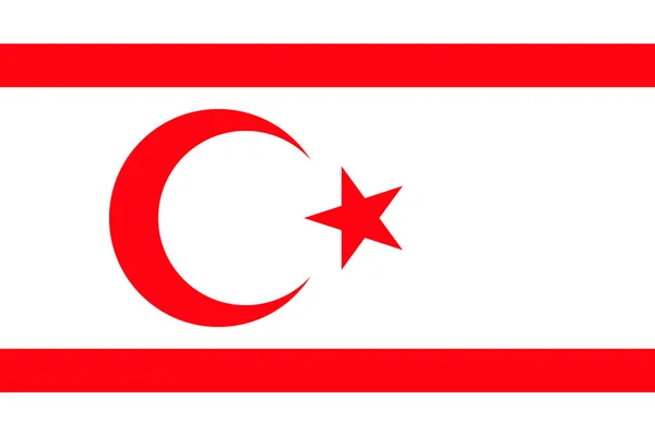 トルコ共和国北キプロスのフラグは 公式の色と割合 ベクターイラスト — ストックベクタ