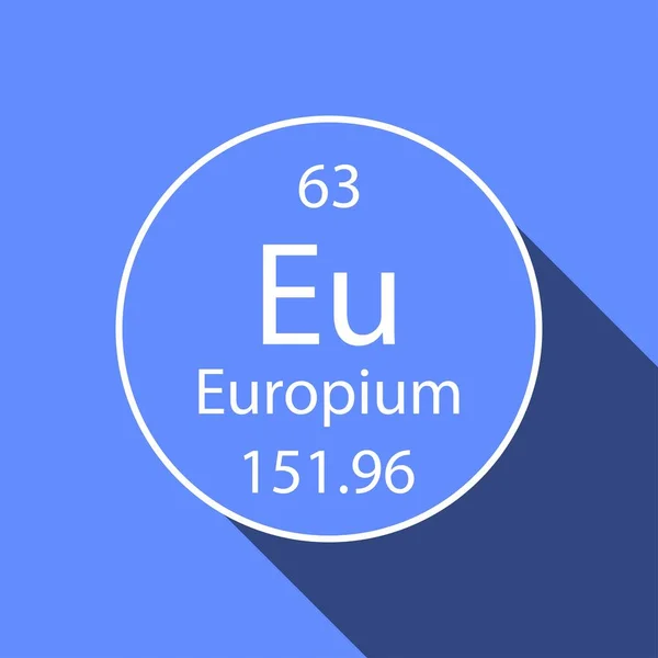 Simbolo Europio Con Disegno Lunga Ombra Elemento Chimico Della Tavola — Vettoriale Stock