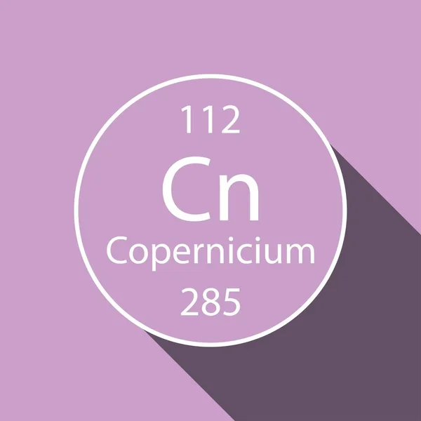 Copernicium Symbool Met Lange Schaduw Ontwerp Chemisch Element Van Het — Stockvector