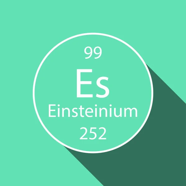 Símbolo Einsteinium Com Design Sombra Longa Elemento Químico Tabela Periódica —  Vetores de Stock