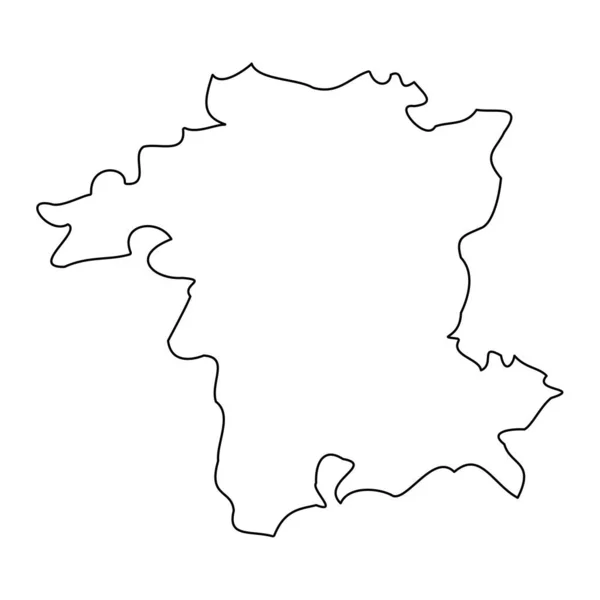 Χάρτης Γουόρσεστερσαϊρ Κομητεία Της Αγγλίας Εικονογράφηση Διανύσματος — Διανυσματικό Αρχείο