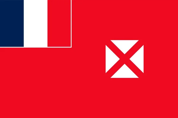 Drapeau Wallis Futuna Couleurs Officielles Proportions Illustration Vectorielle — Image vectorielle