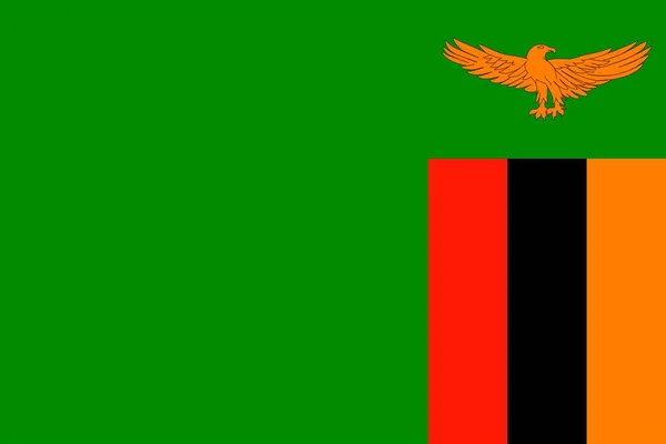Bandera Zambia Colores Oficiales Proporción Ilustración Vectorial — Vector de stock