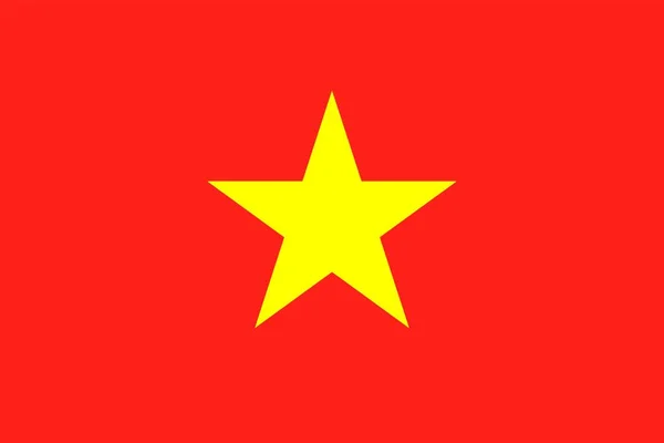 Vietnam Flag Official Colors Proportion Vector Illustration — Vector de stock