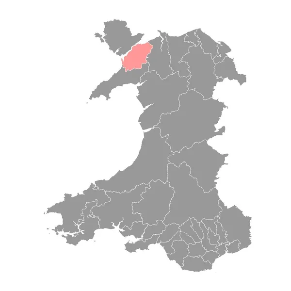 Mapa Distrito Arfon Distrito Gales Ilustração Vetorial — Vetor de Stock
