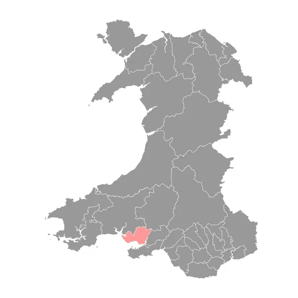 Barrio Llanelli Mapa Distrito Gales Ilustración Vectorial — Vector de stock