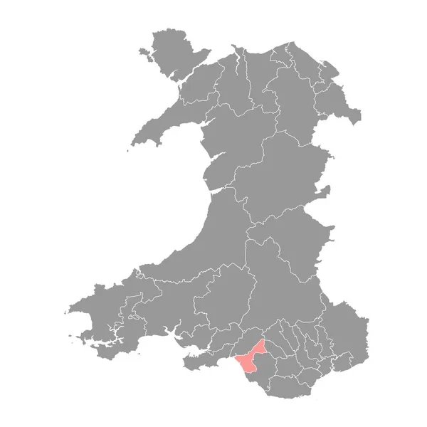 Distrito Port Talbot Mapa Distrito Gales Ilustração Vetorial — Vetor de Stock