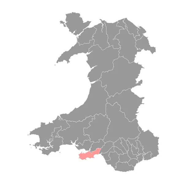 Distrito Swansea Map Distrito Wales Ilustração Vetorial — Vetor de Stock