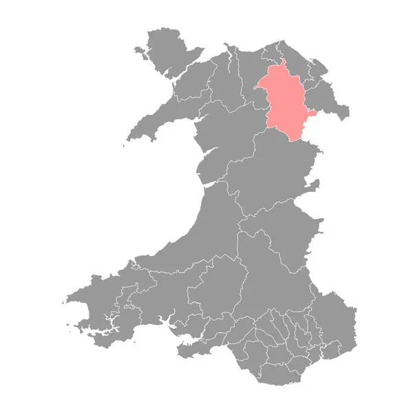 Mapa Glyndwr Distrito Gales Ilustração Vetorial — Vetor de Stock