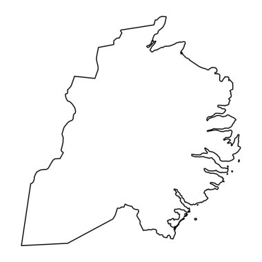 Doğu Bölgesi haritası, İzlanda idari bölgesi. Vektör illüstrasyonu.